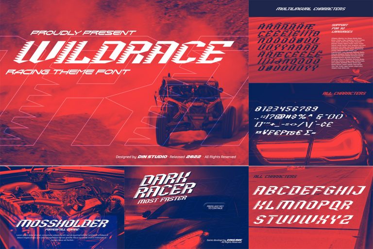 Truetype Racing Font Racing Font Bunde | Bundle Font