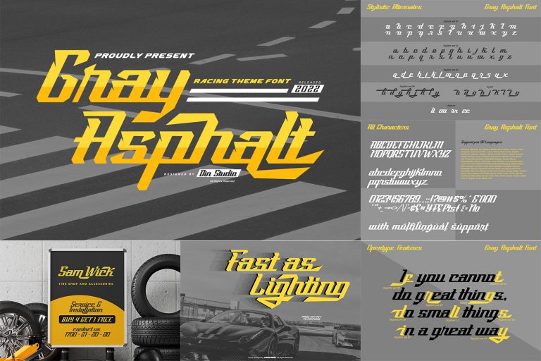 Truetype Racing Font Racing Font Bunde | Bundle Font