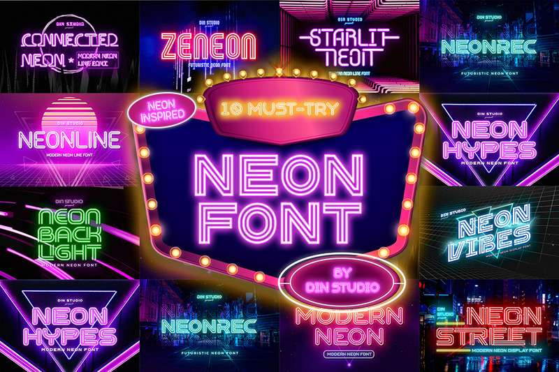 neon fonts