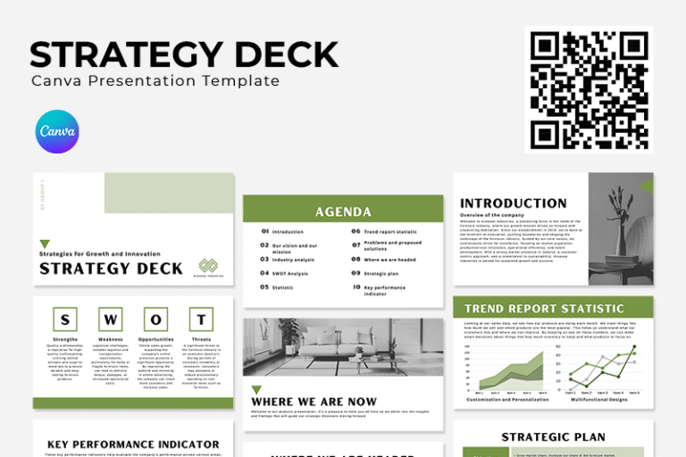 White and Green Simple Furniture Shop Strategy Deck Presentation (Canva ...